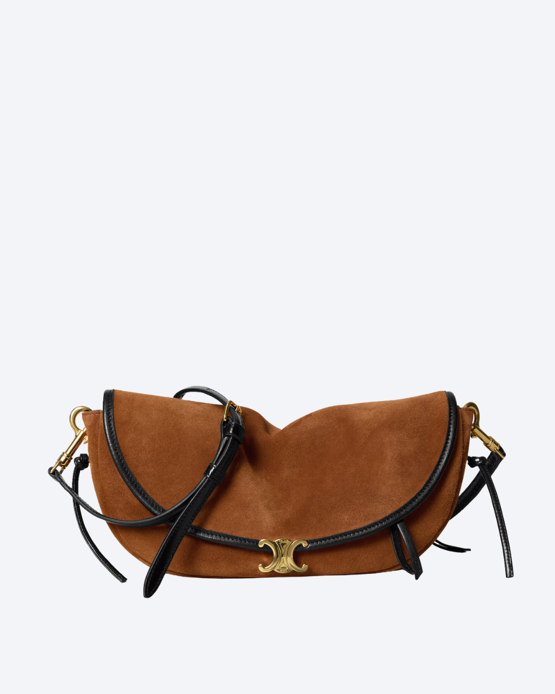 Camel / Black Soft Triomphe Little Halfmoon In Suede