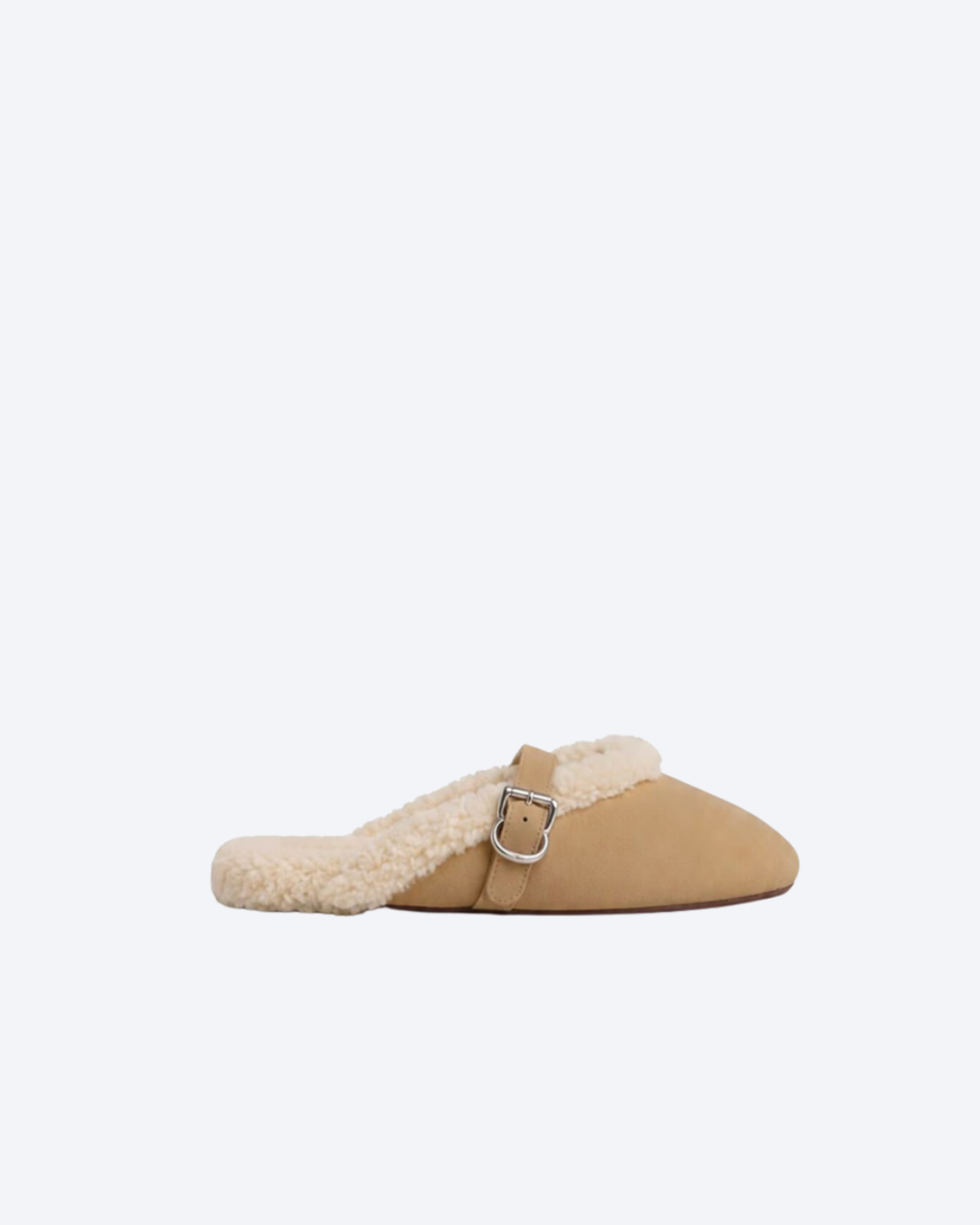 Camel Mules In Merino Shearling