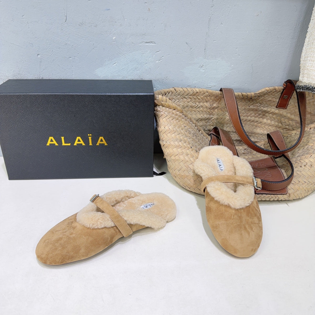 Camel Mules In Merino Shearling