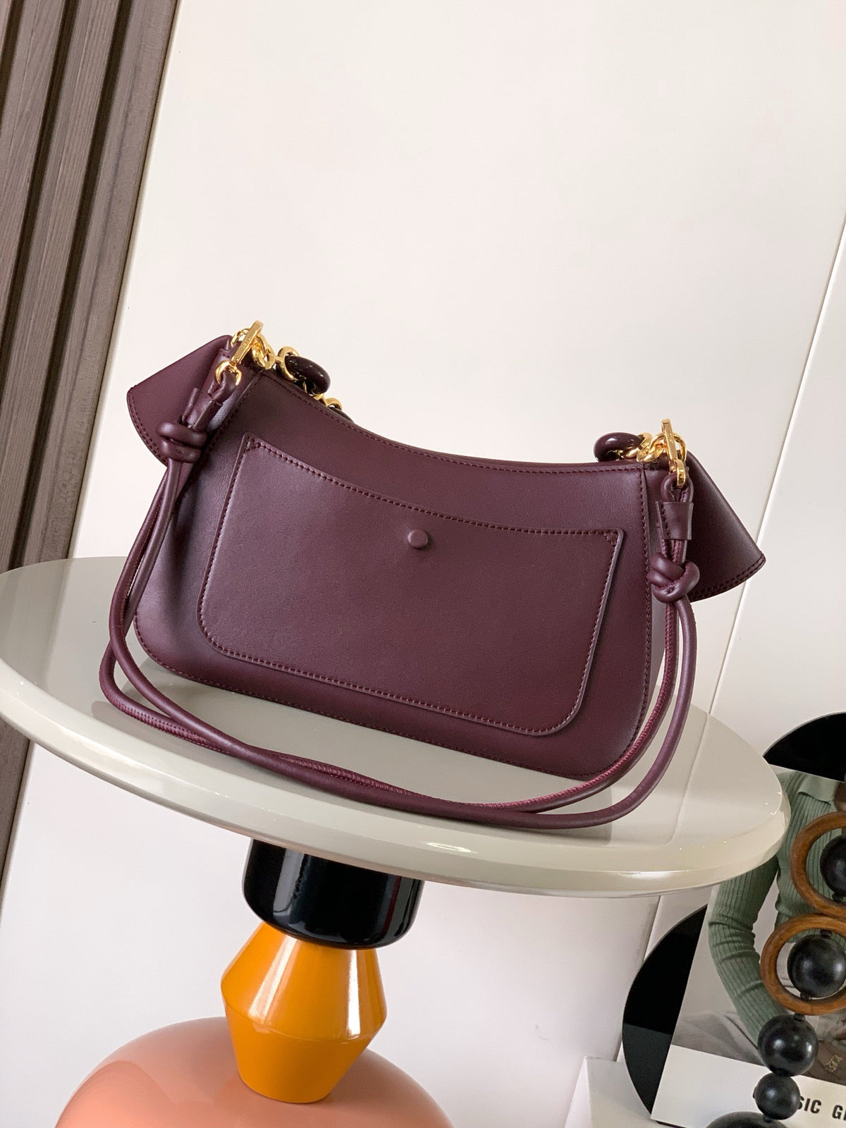 Dark Burgundy Medium Ola Bag In Leather