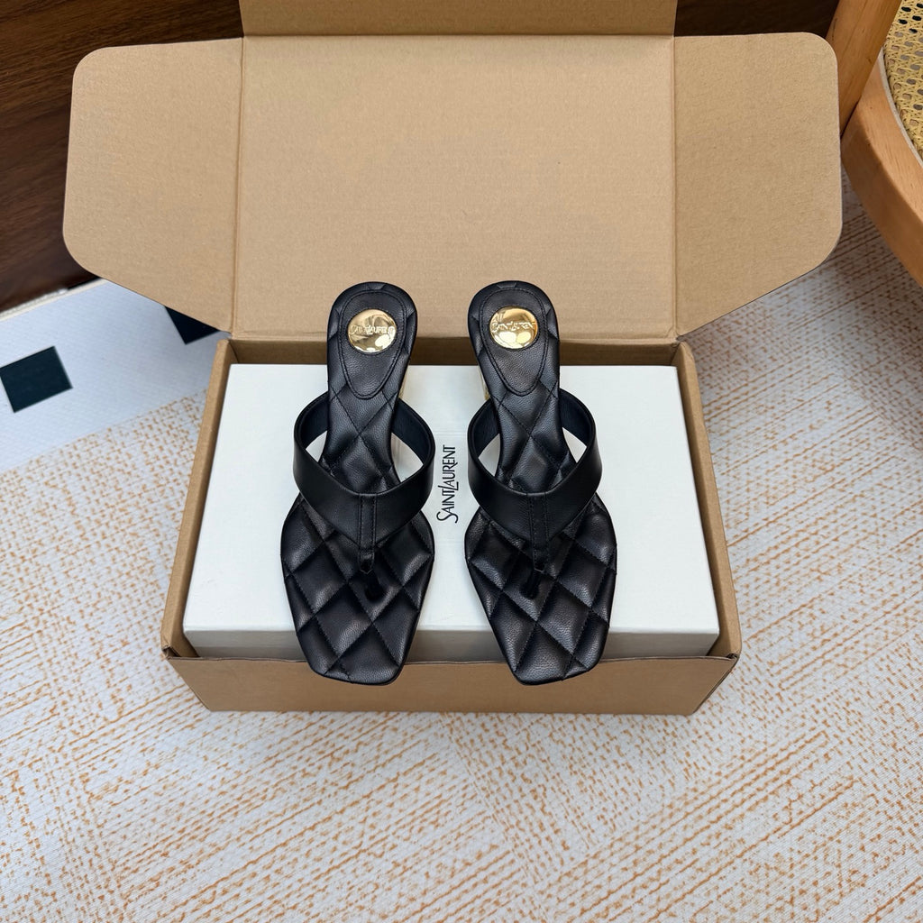 Black Sip Sandals
