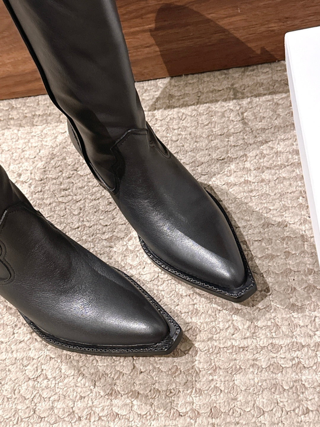 Black Heel-Less Western Boots