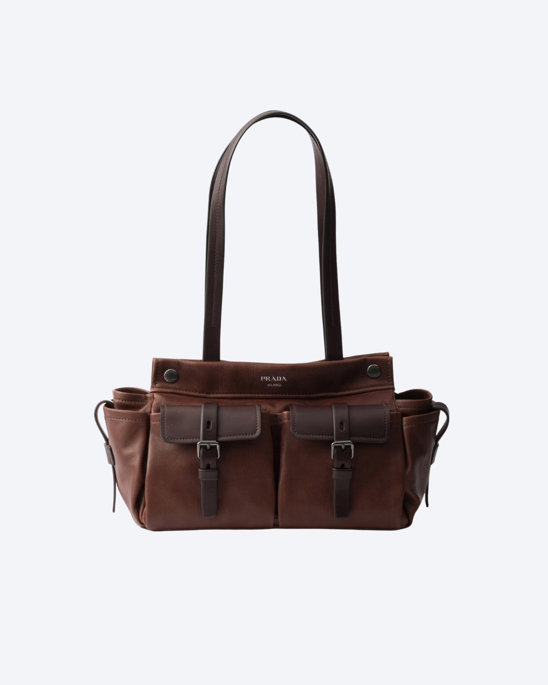 Cocoa Brown Prada Route Medium Leather Tote Bag 1