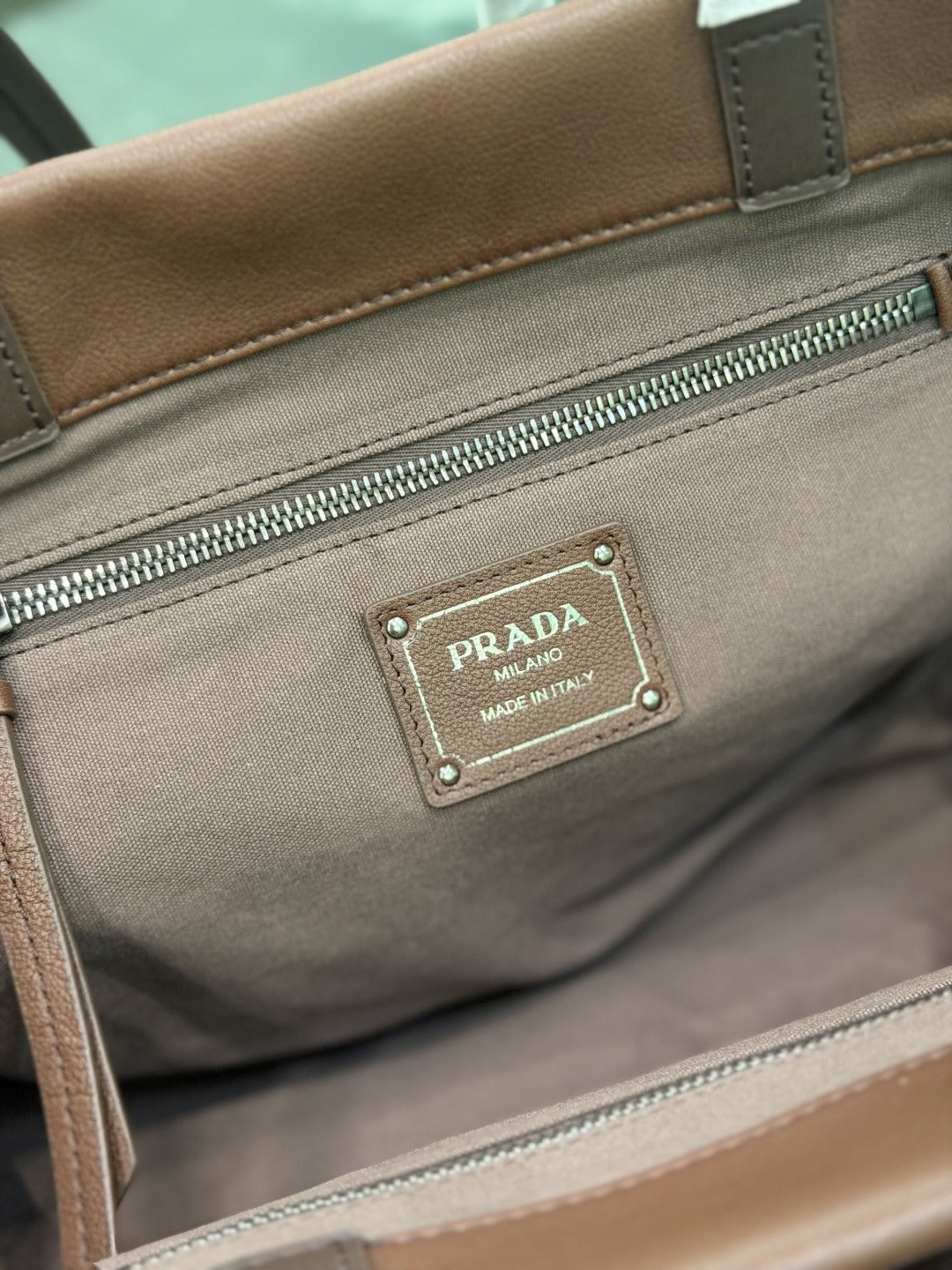 Cocoa Brown Prada Route Medium Leather Tote Bag 10