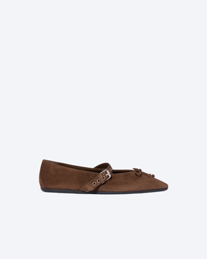 Cocoa Brown Suede Ballerinas