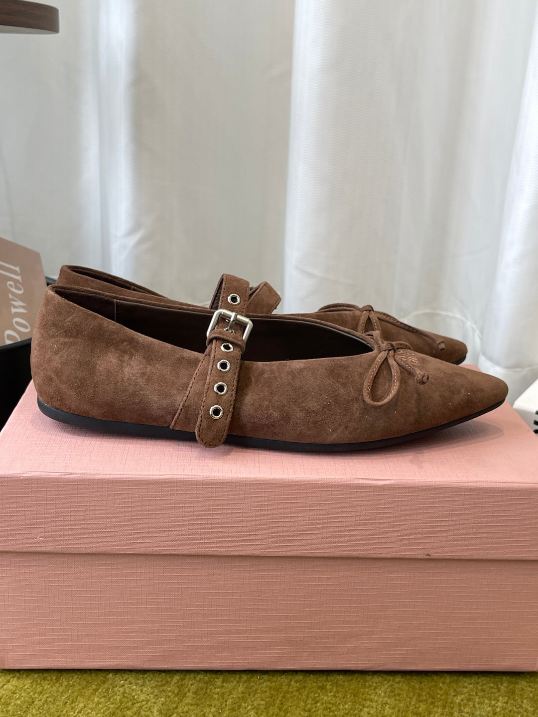 Cocoa Brown Suede Ballerinas - Image 2
