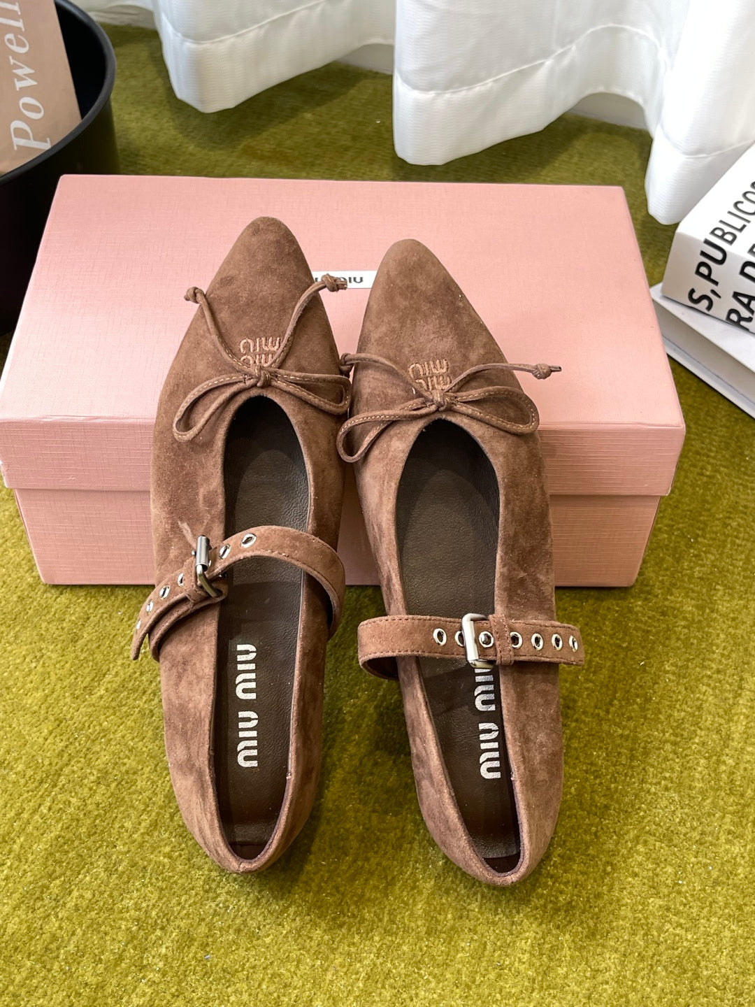 Cocoa Brown Suede Ballerinas - Image 4