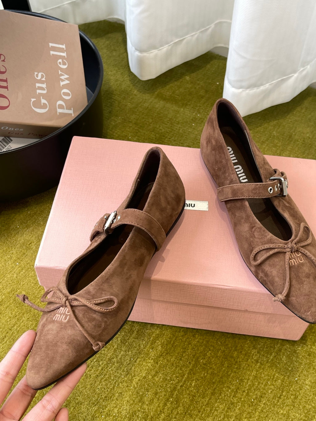 Cocoa Brown Suede Ballerinas - Image 6