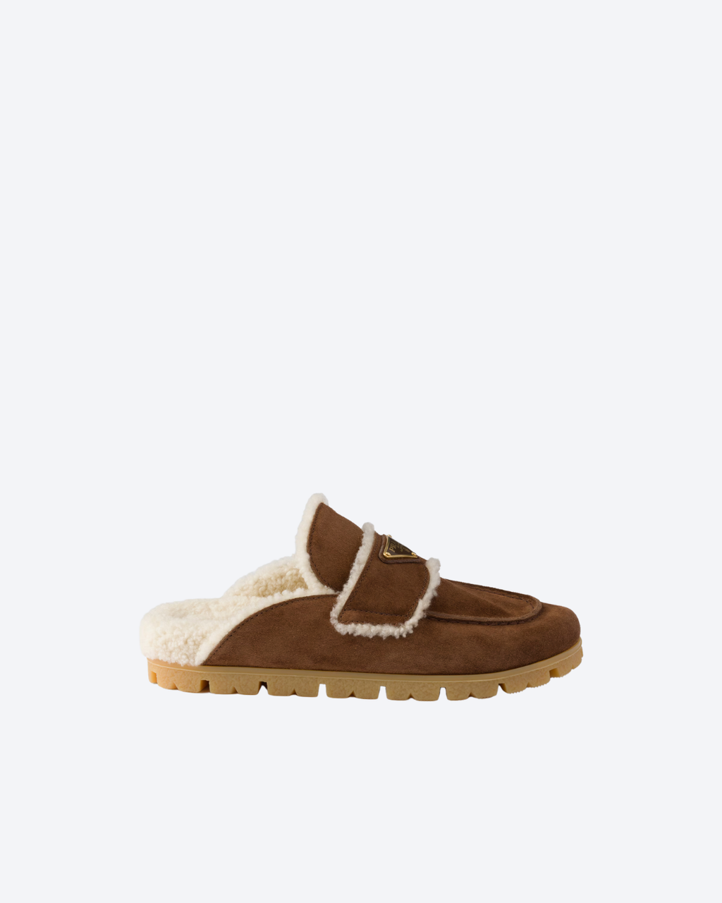 Cocoa Brown Suede And Shearling Mules