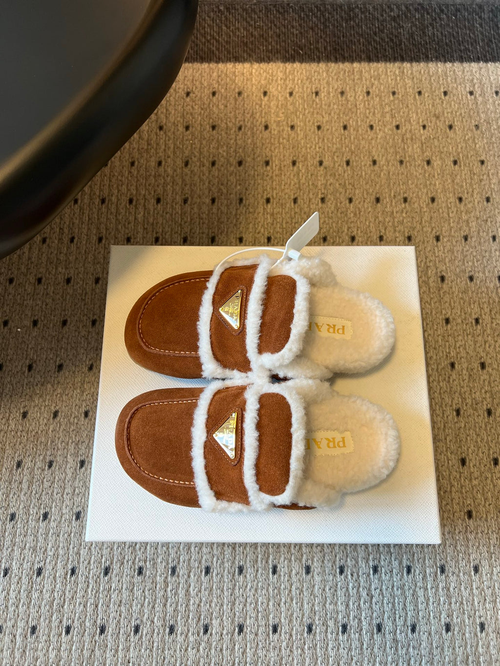 Cocoa Brown Suede And Shearling Mules - 4