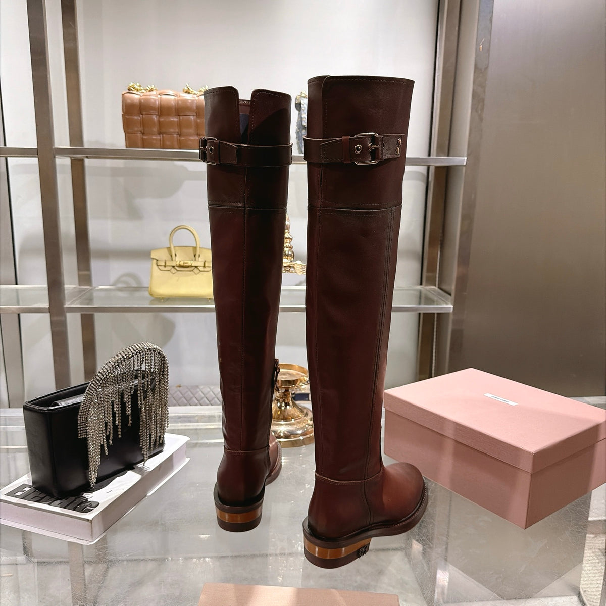 Coffee Leather Boots - view 6