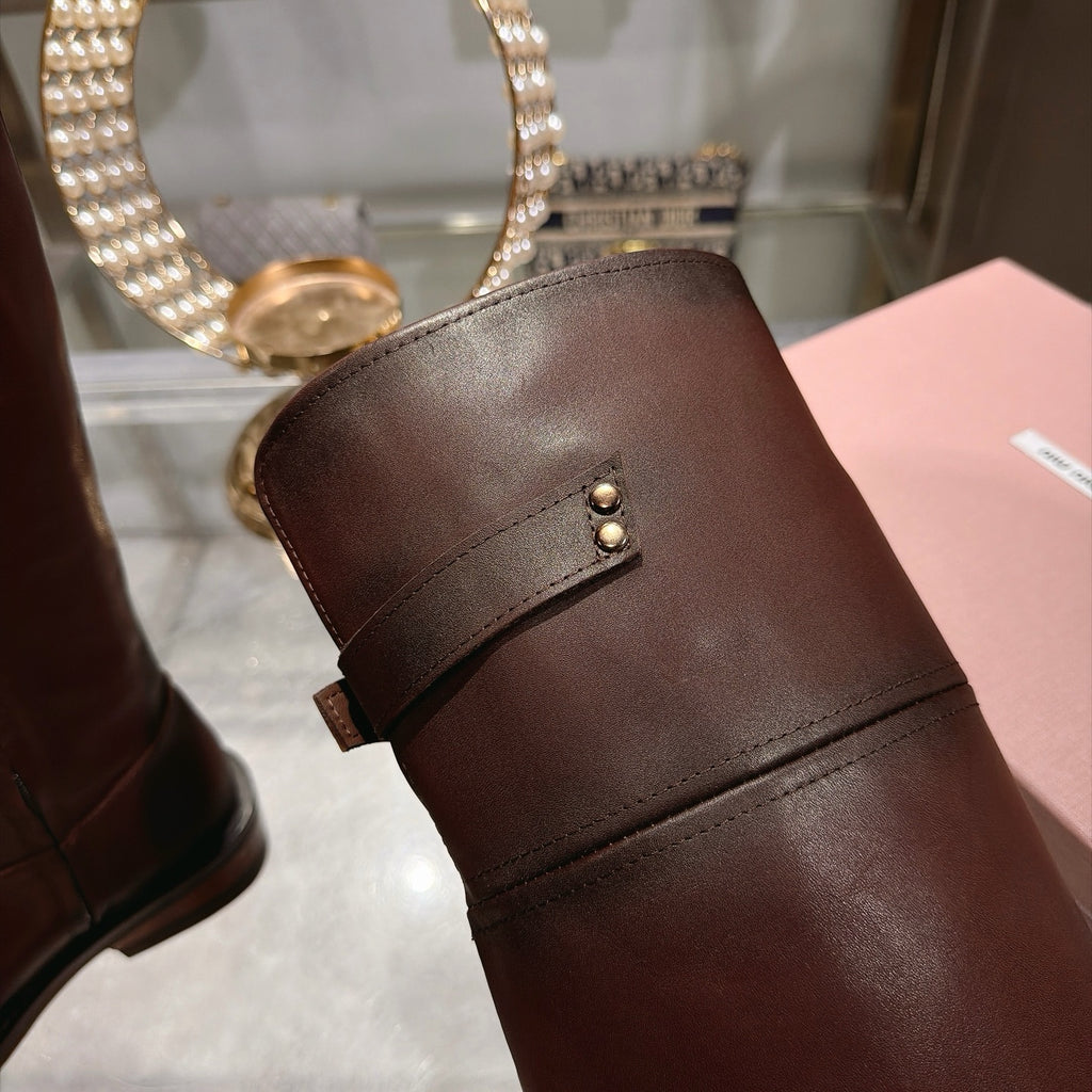 Coffee Leather Boots - view 8