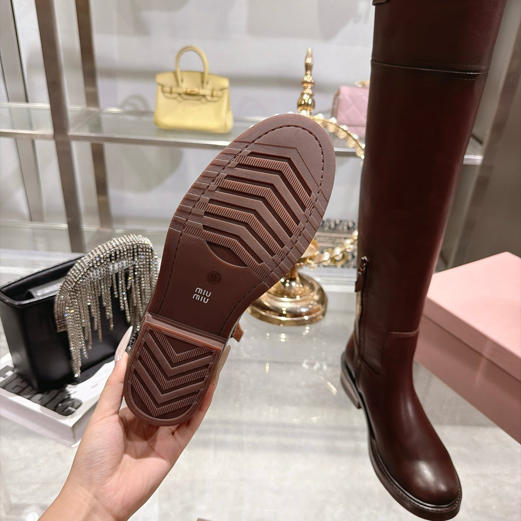 Coffee Leather Boots - view 9
