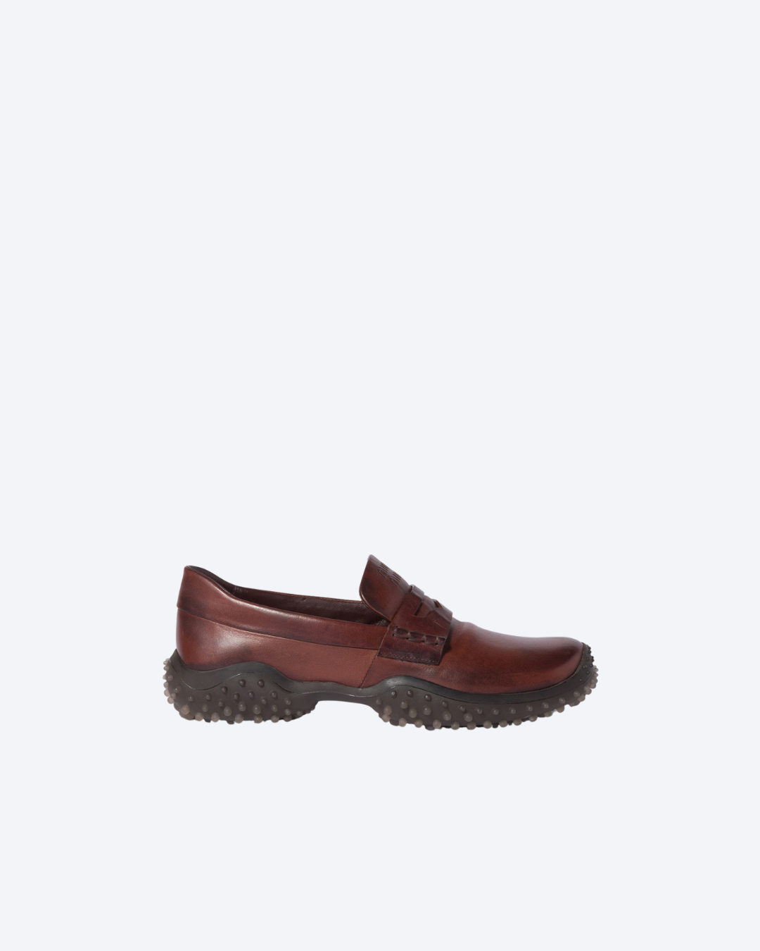 Coffee Leather Loafers 5S814E - 1