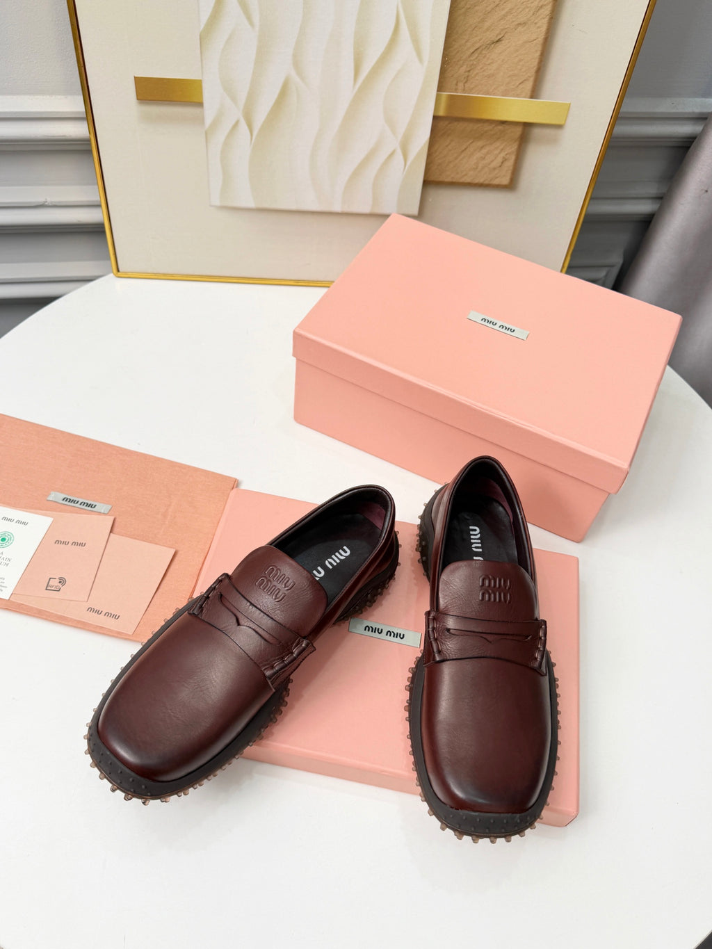 Coffee Leather Loafers 5S814E - 5