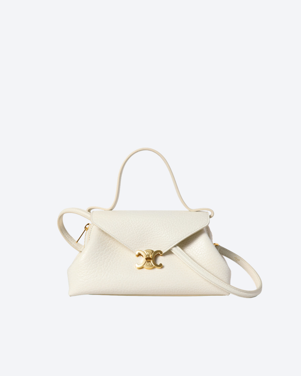 Creamy White Small Flair In Leather - 1