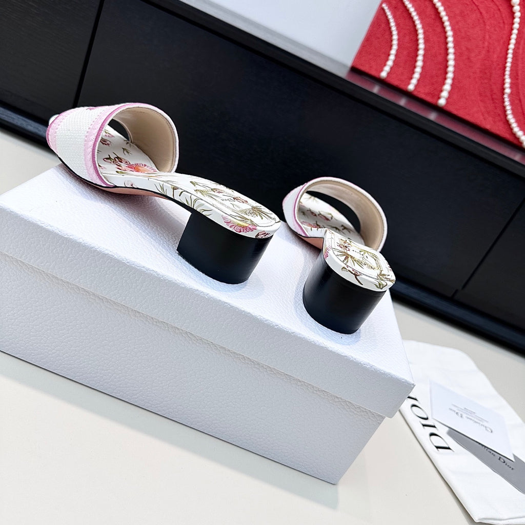 White & Songe Pink Dway Heeled Slide
