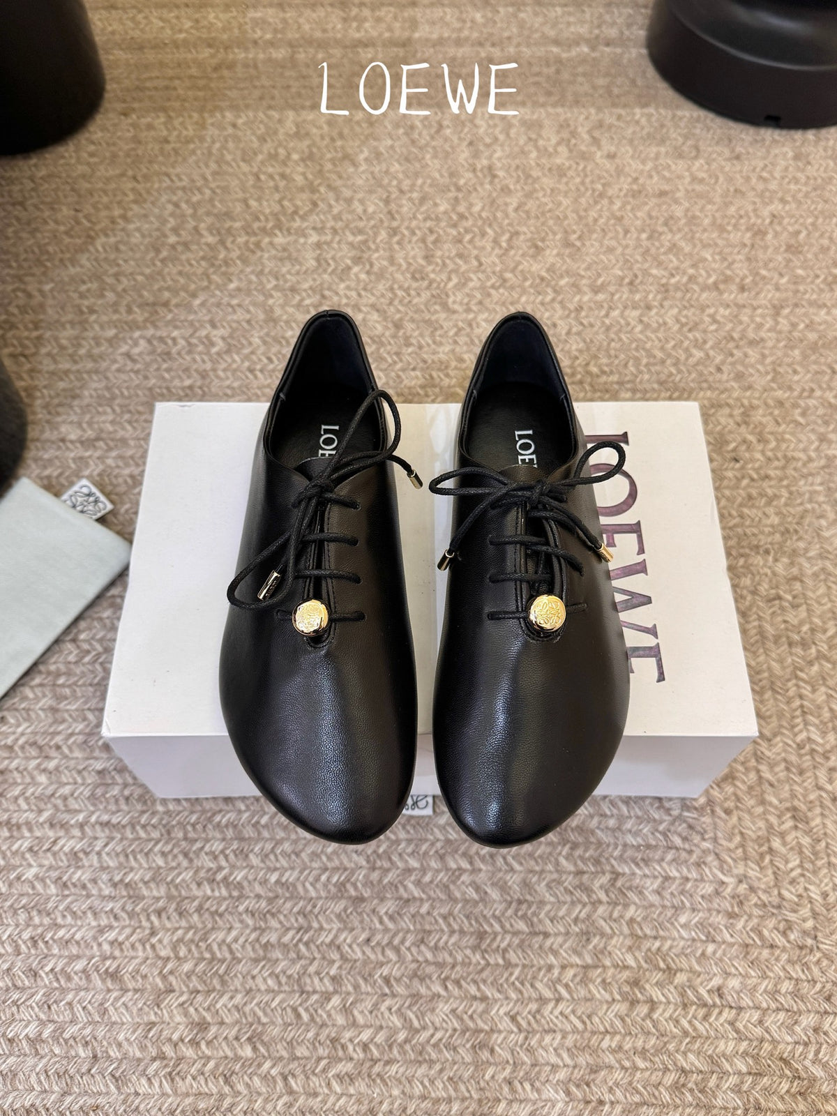 Black Pebble Soft Lace-Up In Leather