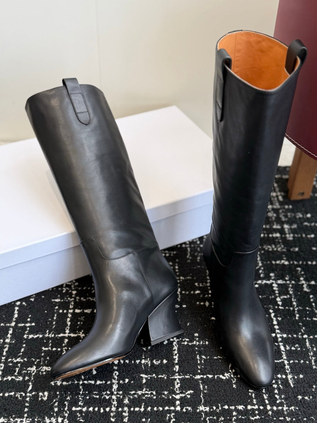 Black Lune Knee-High Boot