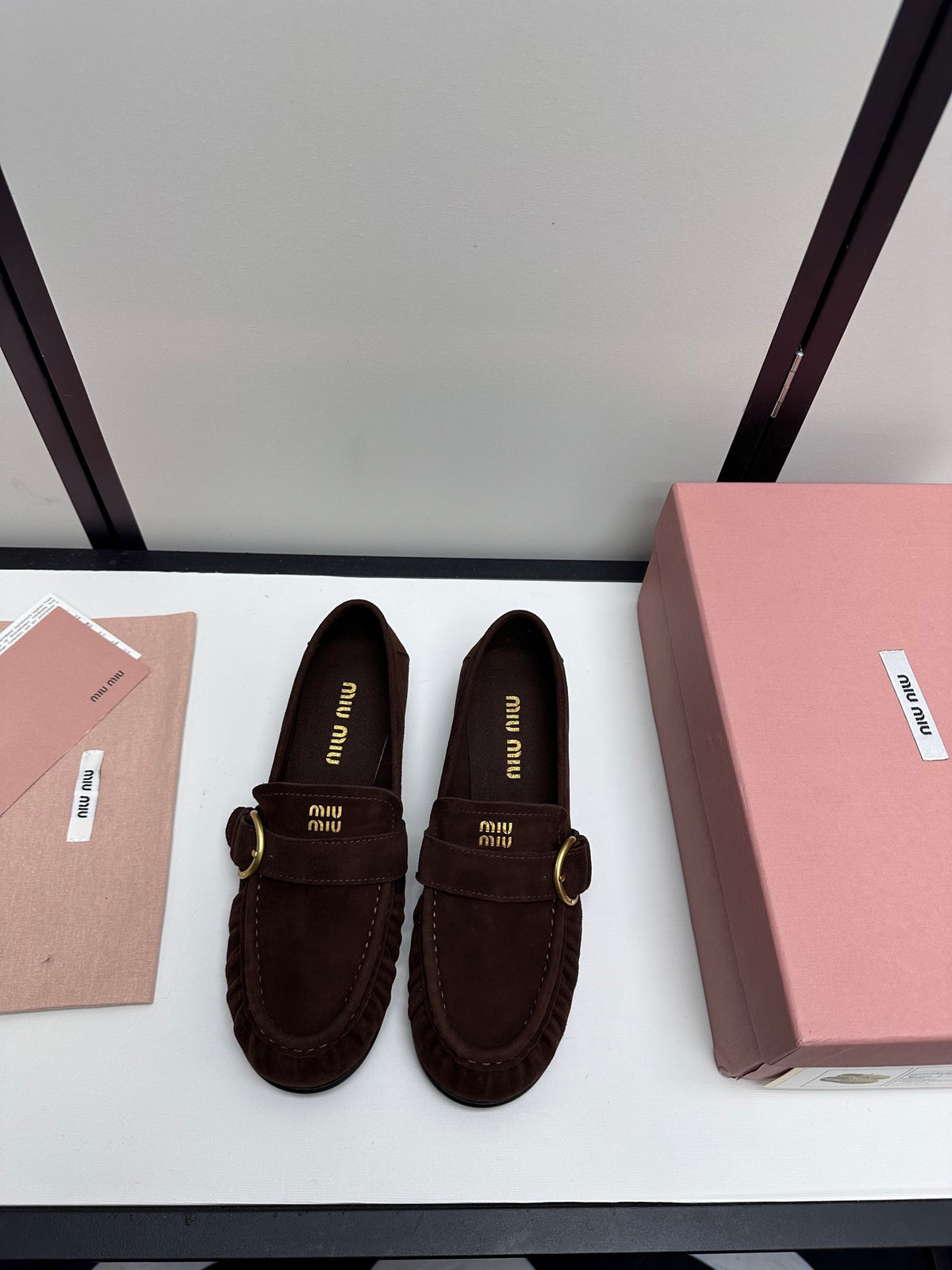 Dark Brown Suede Loafers With Buckle 2
