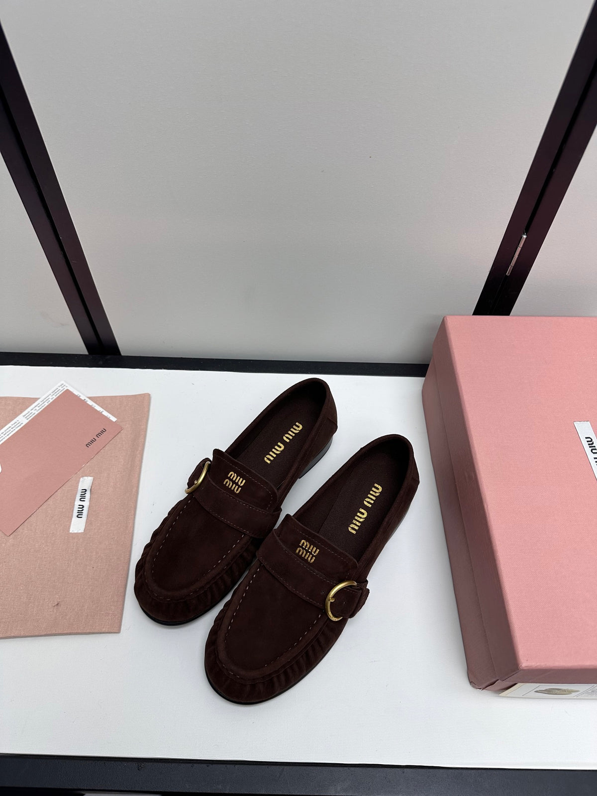 Dark Brown Suede Loafers With Buckle 5