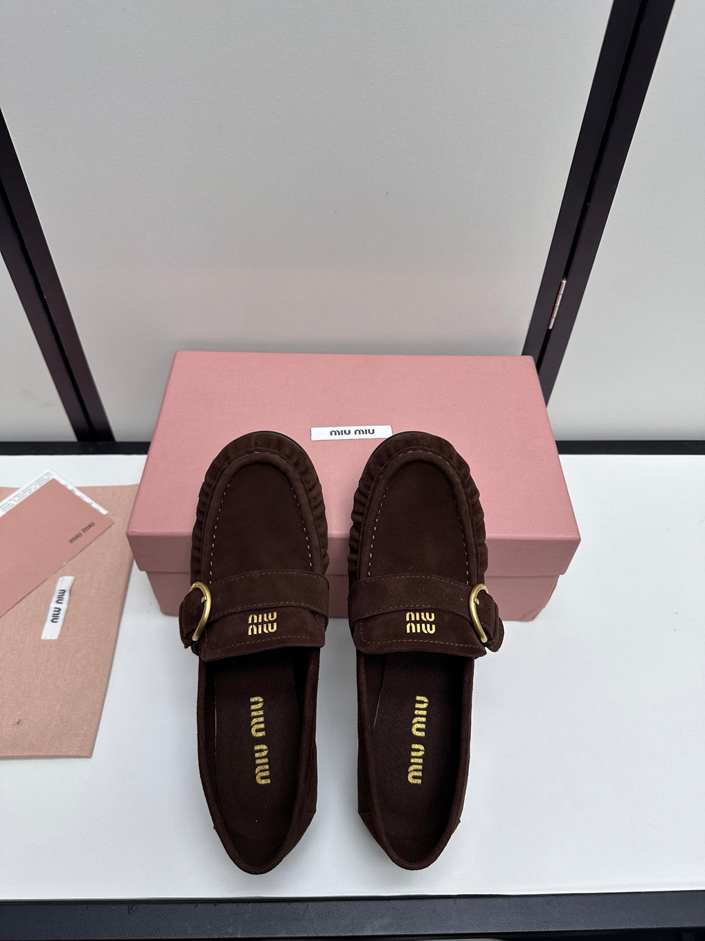 Dark Brown Suede Loafers With Buckle 6