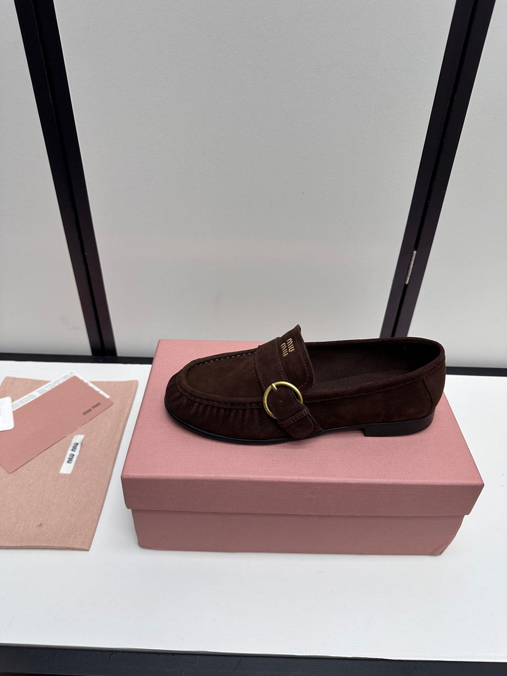 Dark Brown Suede Loafers With Buckle 8