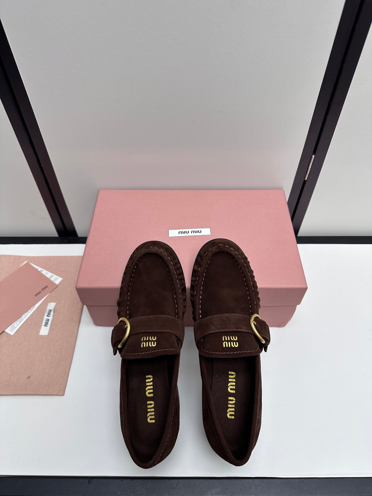 Dark Brown Suede Loafers With Buckle 5