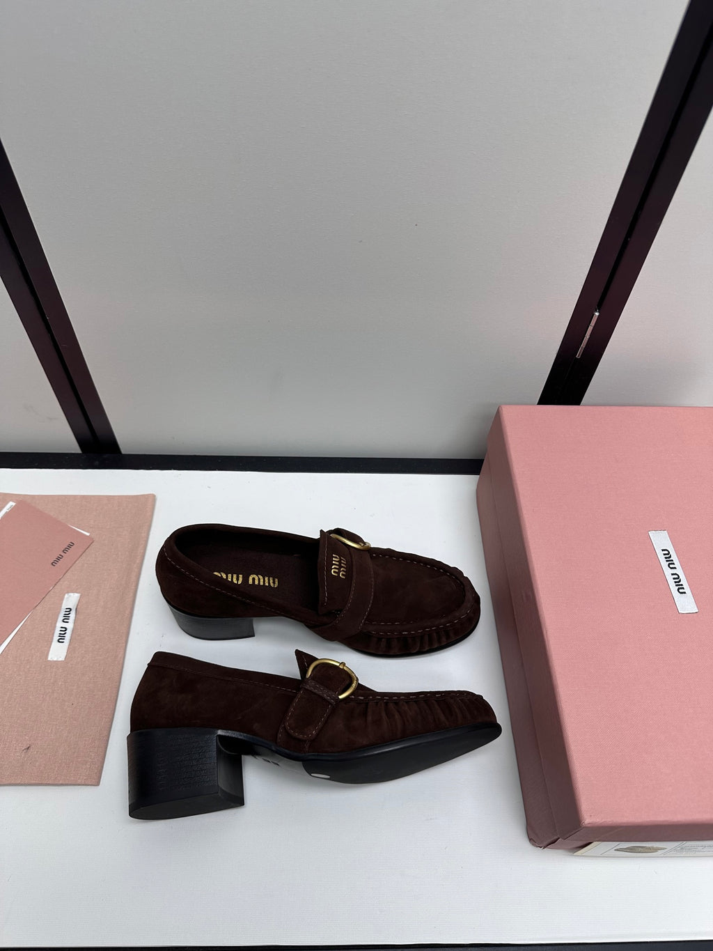 Dark Brown Suede Loafers With Buckle 6