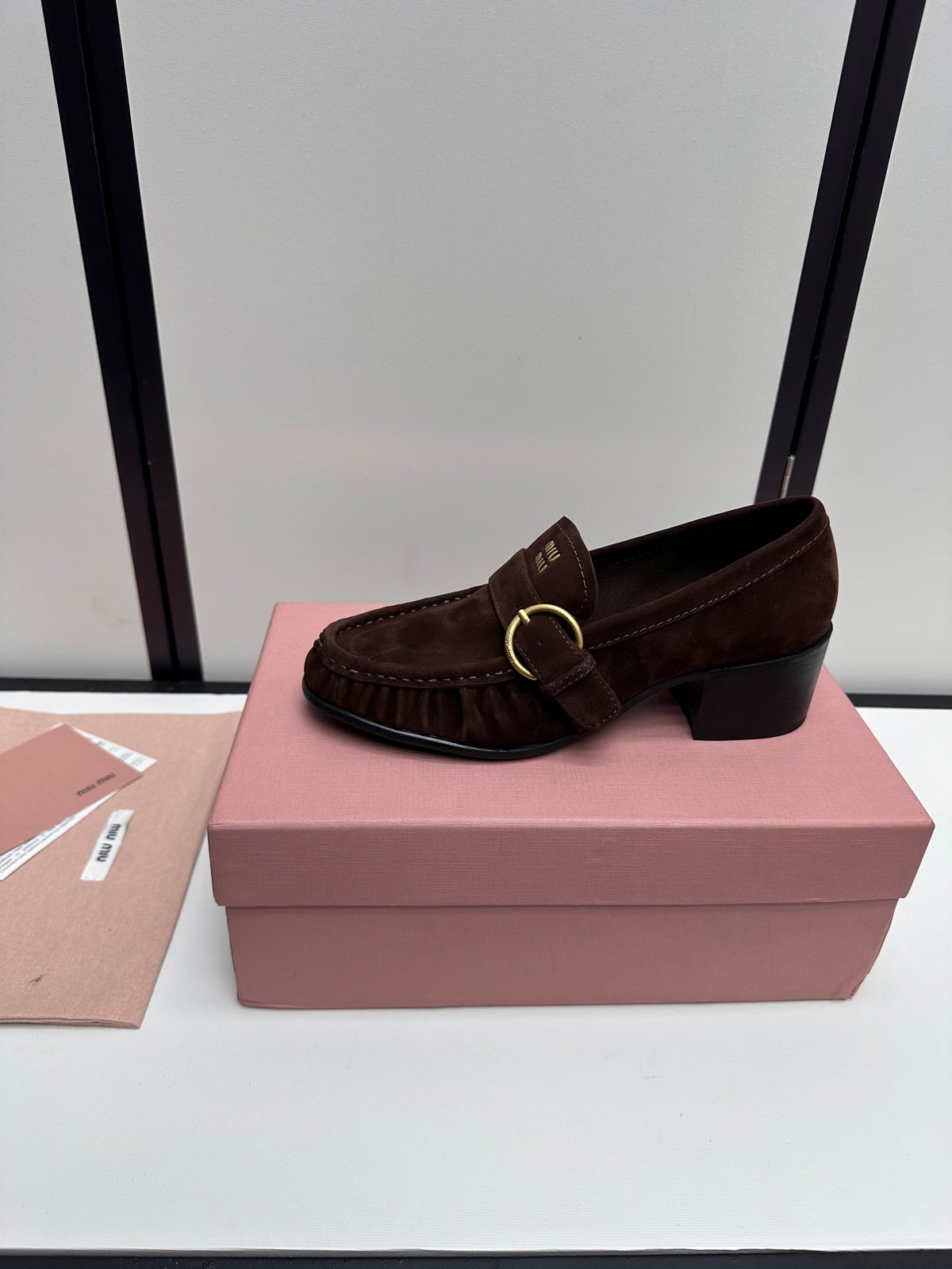 Dark Brown Suede Loafers With Buckle 9