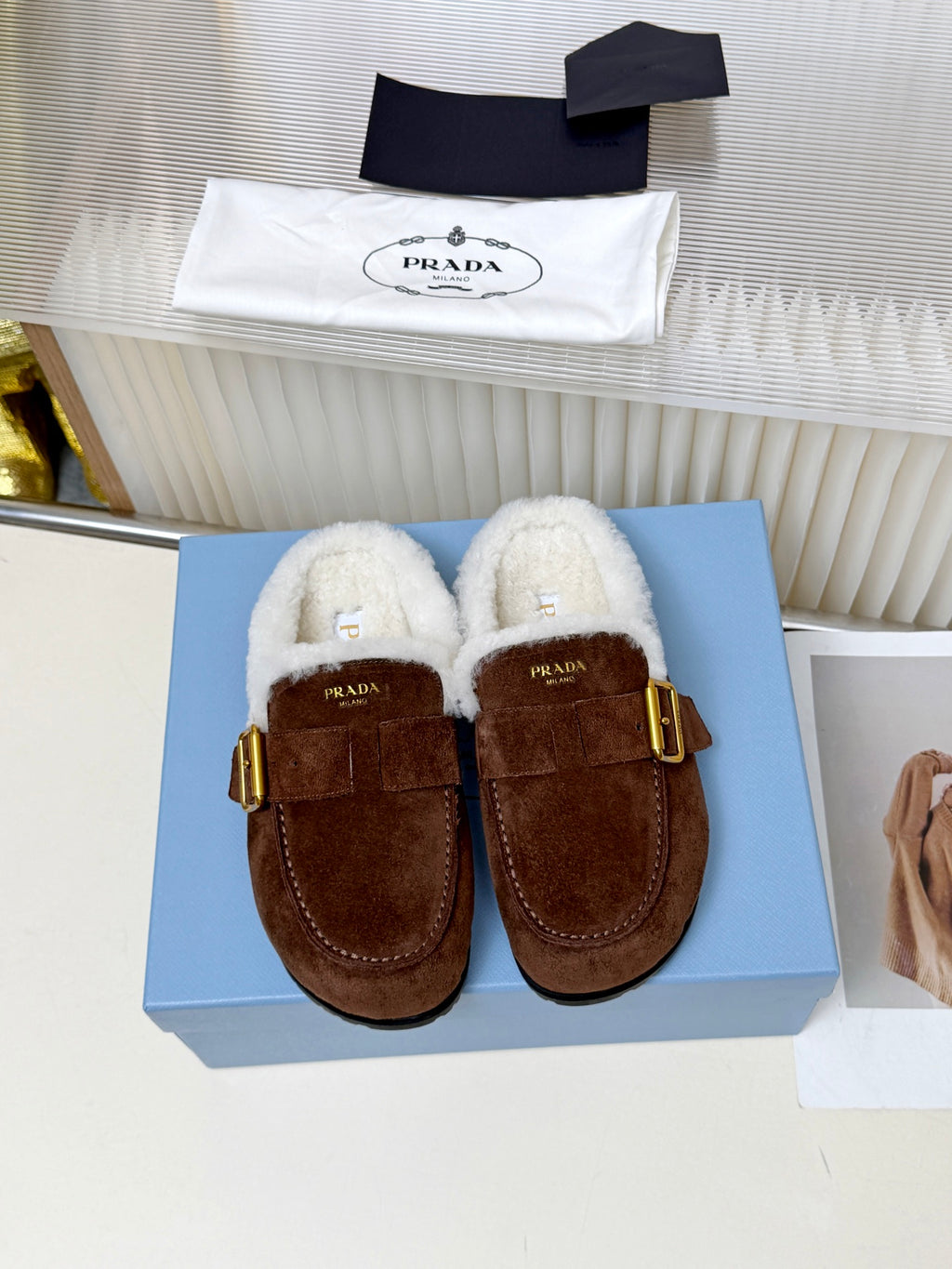 Dark Brown Suede Mules