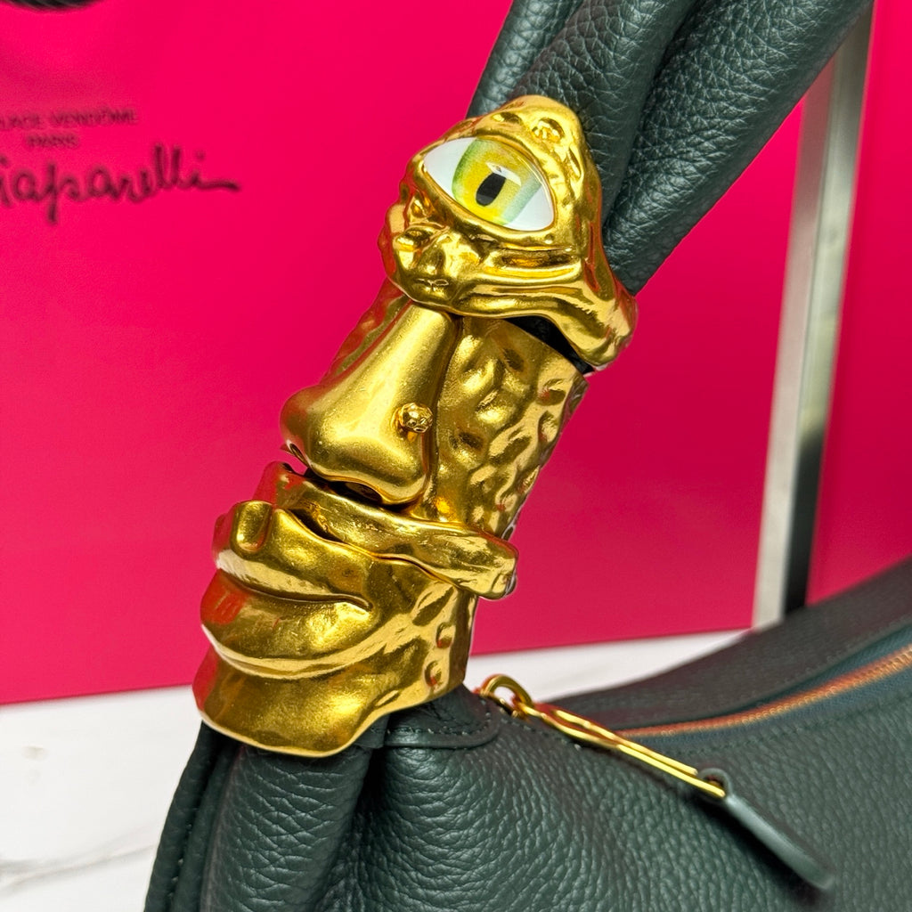 Dark Green Soufflé Baguette Bag - 6