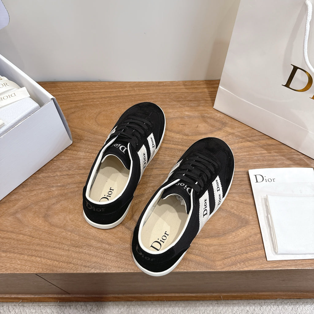 Black Suede Ribbon Sneaker