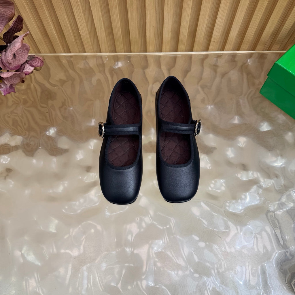 Black Veneziana Mary-Jane Ballerina