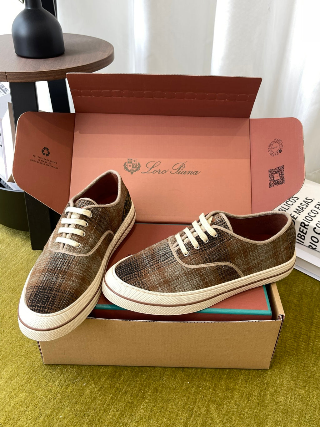 Men's Orange And Burnt Check Nantucket Walk Sneaker