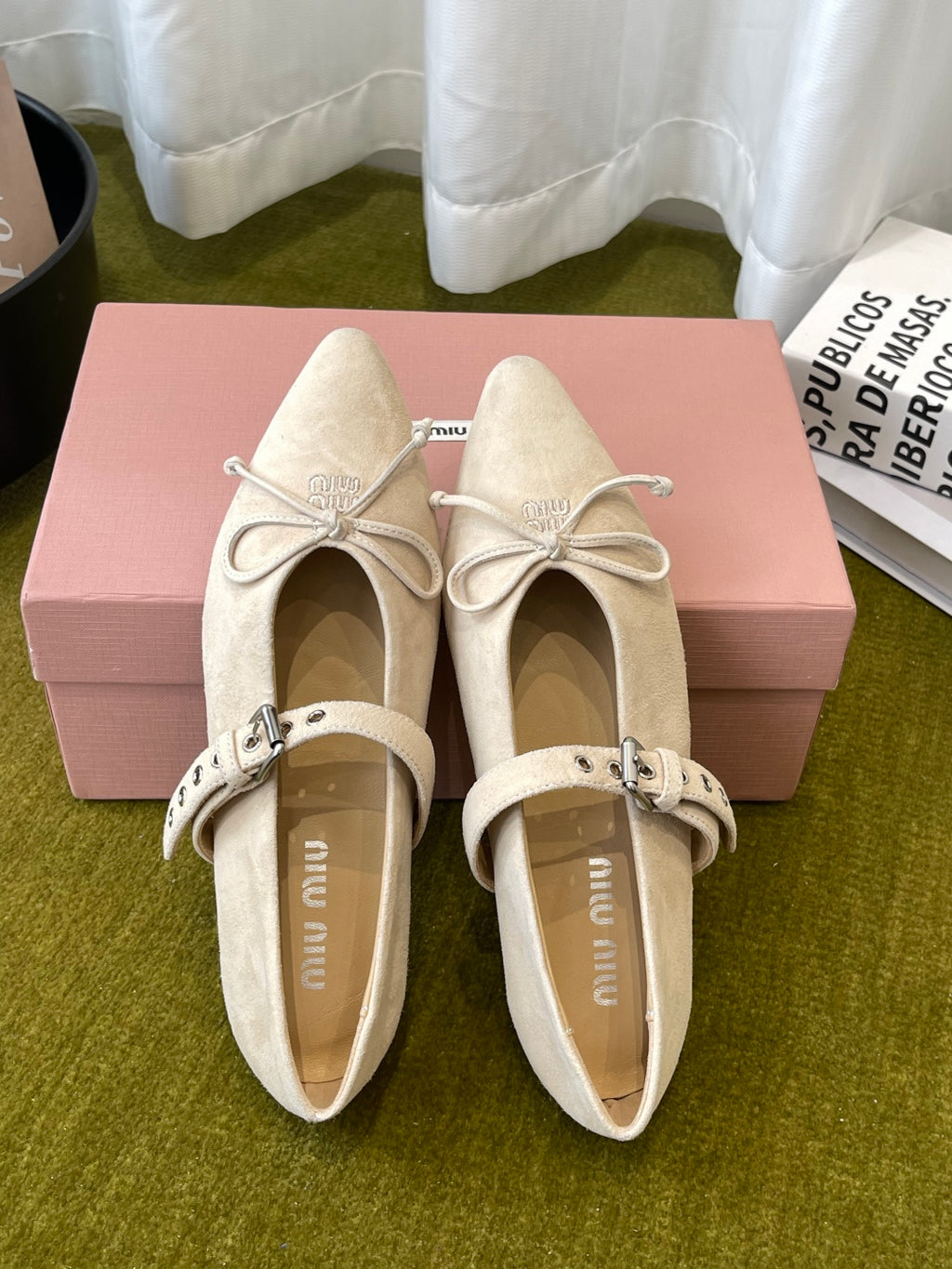 Desert Beige Suede Ballerinas - Image 2