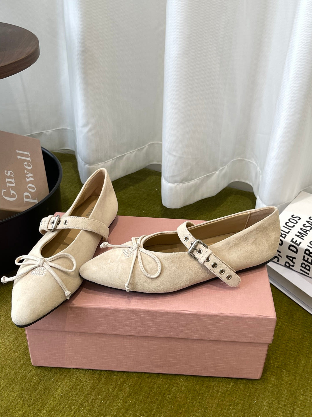 Desert Beige Suede Ballerinas - Image 3