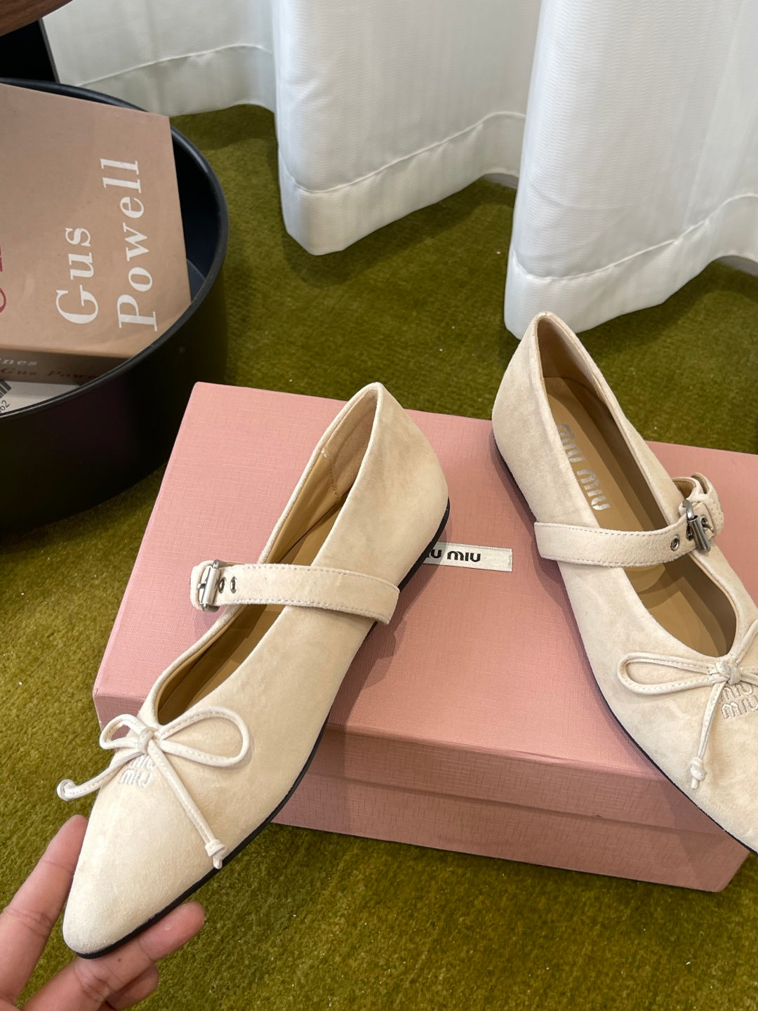 Desert Beige Suede Ballerinas - Image 4