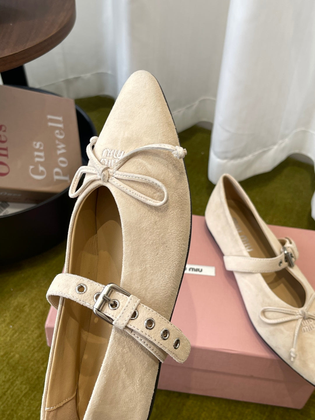Desert Beige Suede Ballerinas - Image 6