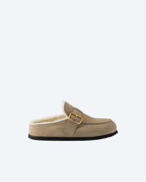 Desert Beige Suede Mules
