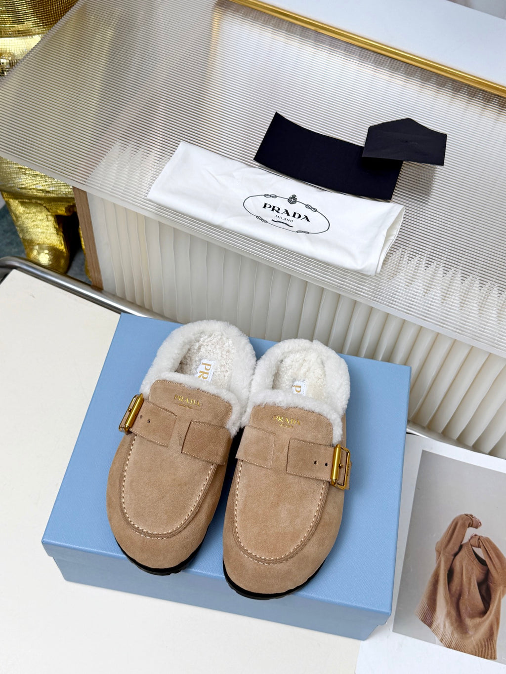 Desert Beige Suede Mules