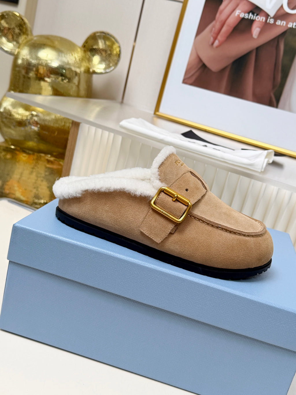 Desert Beige Suede Mules