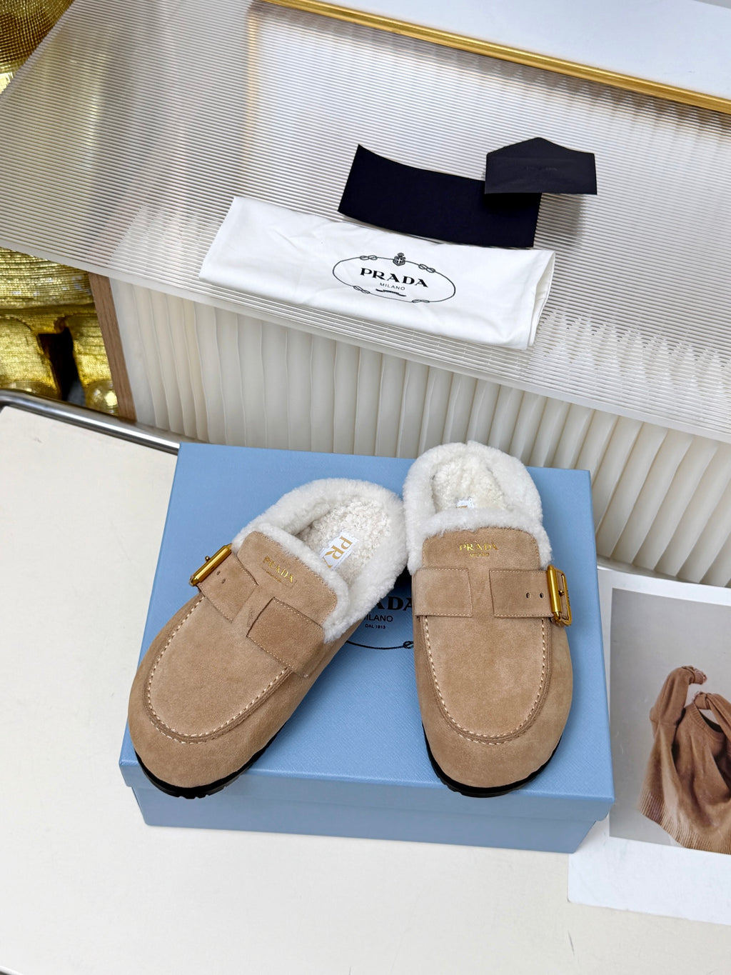 Desert Beige Suede Mules