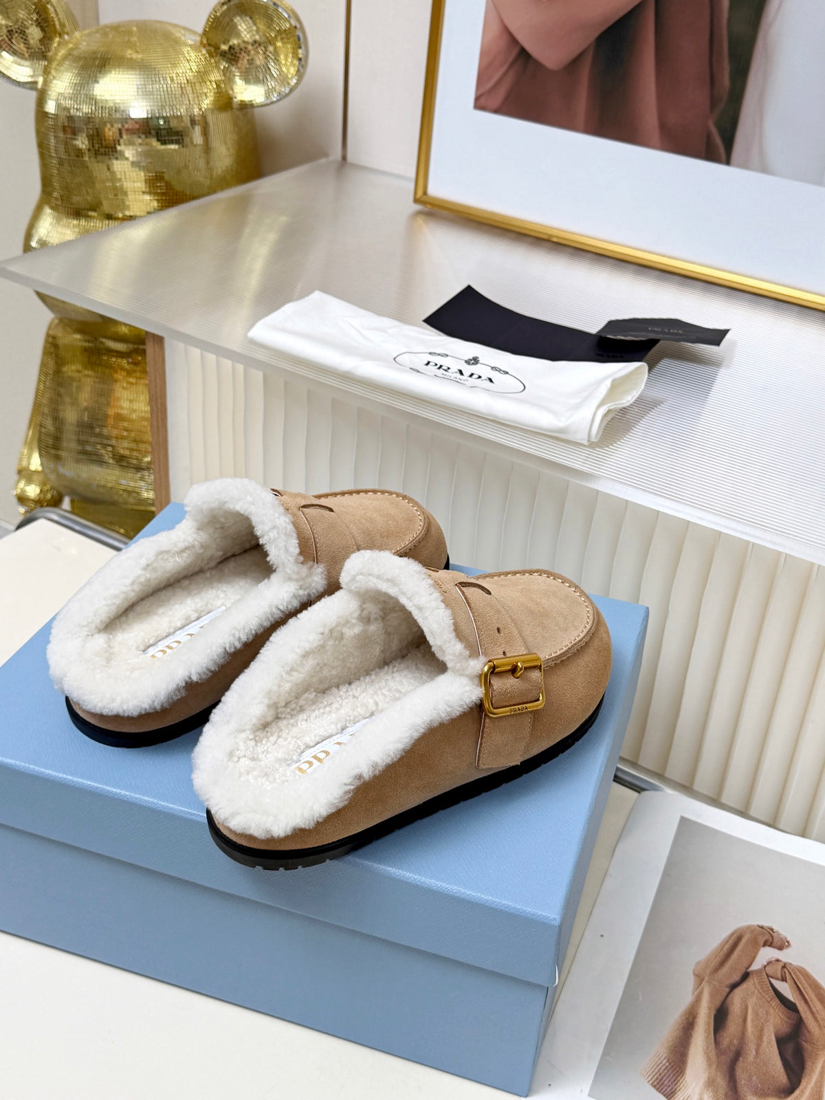 Desert Beige Suede Mules