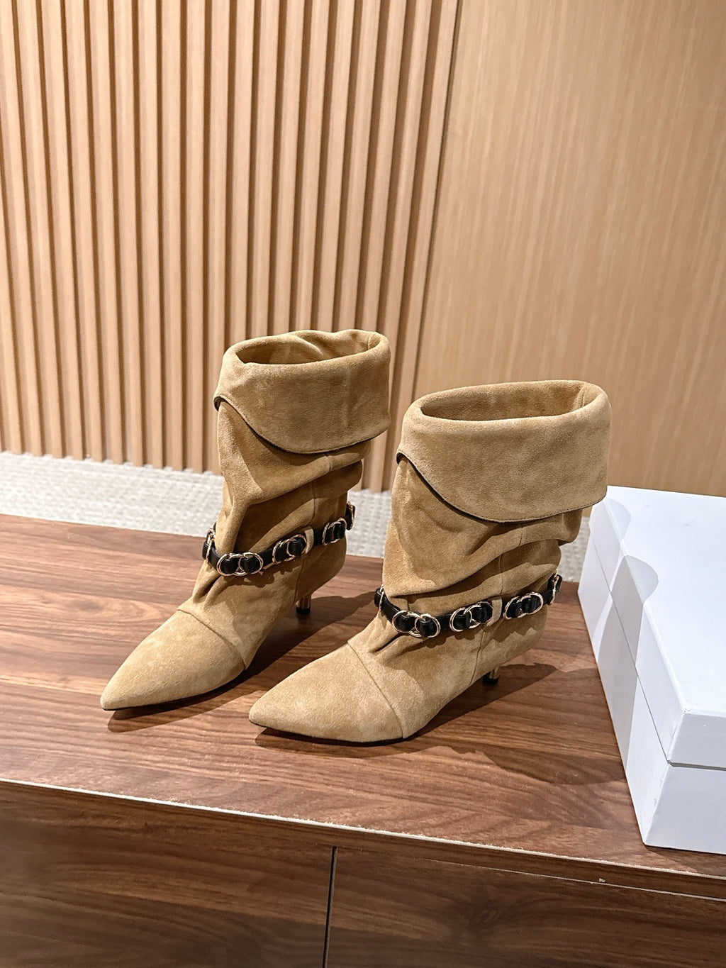 Taupe Edrik Rings Ankle Boots