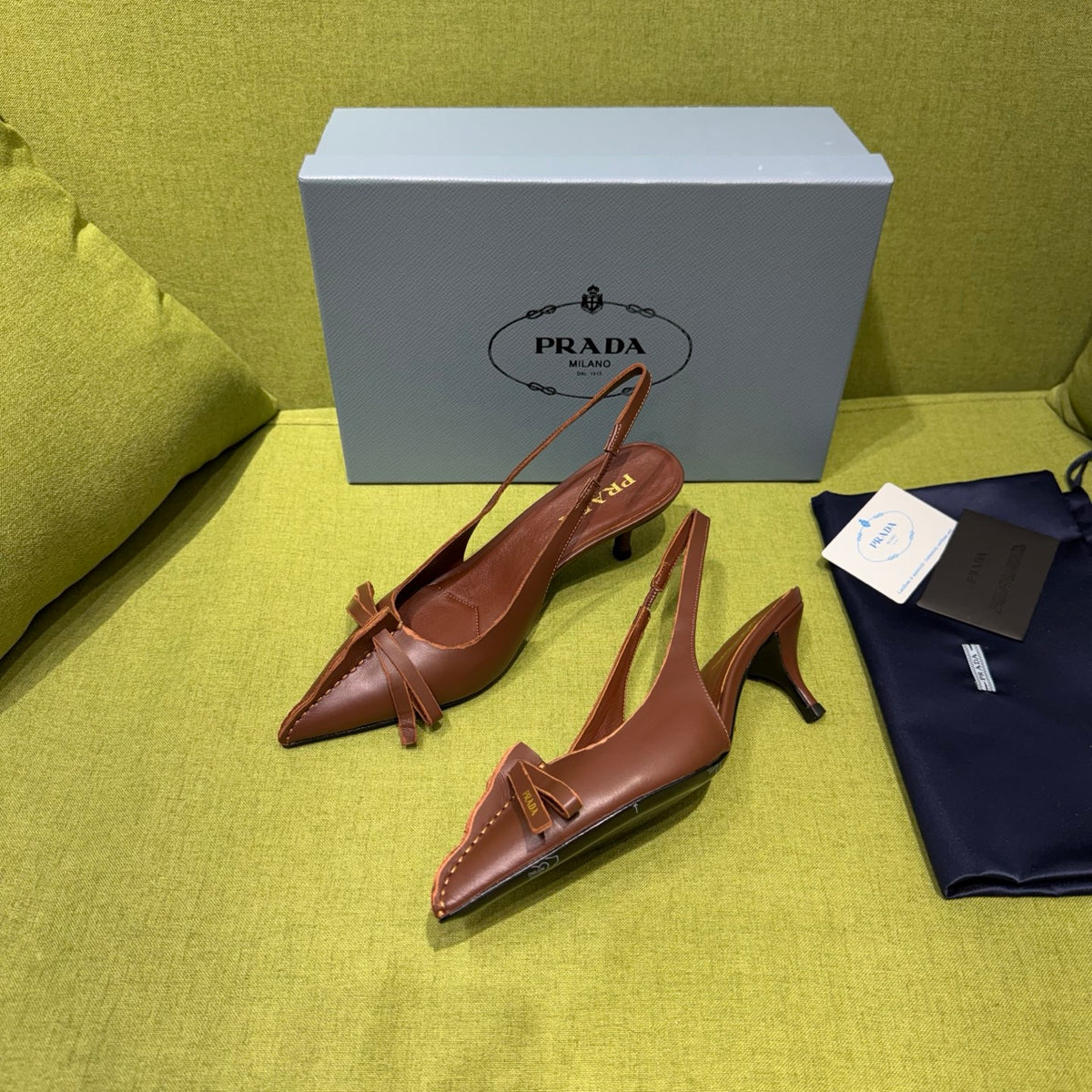 Cocoa Brown Leather Slingback Pumps