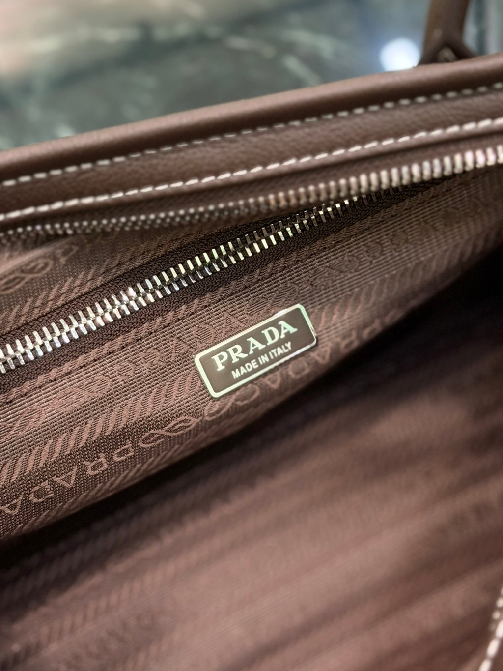 Ebony Prada Bonnie Medium Corduroy And Leather Handbag - 10