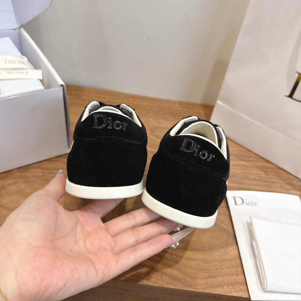 Black Suede Ribbon Sneaker