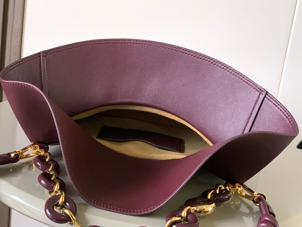 Dark Burgundy Medium Ola Bag In Leather