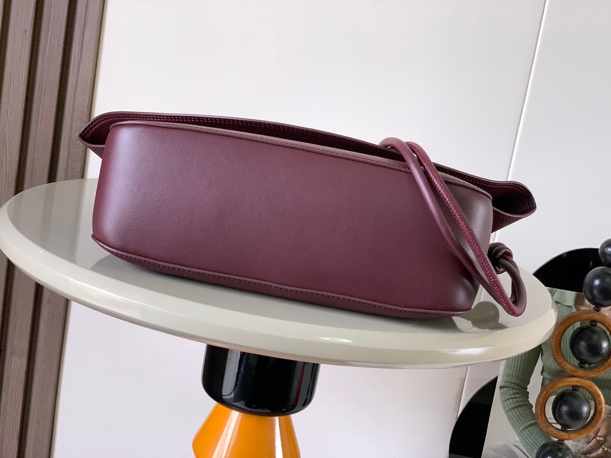 Dark Burgundy Medium Ola Bag In Leather